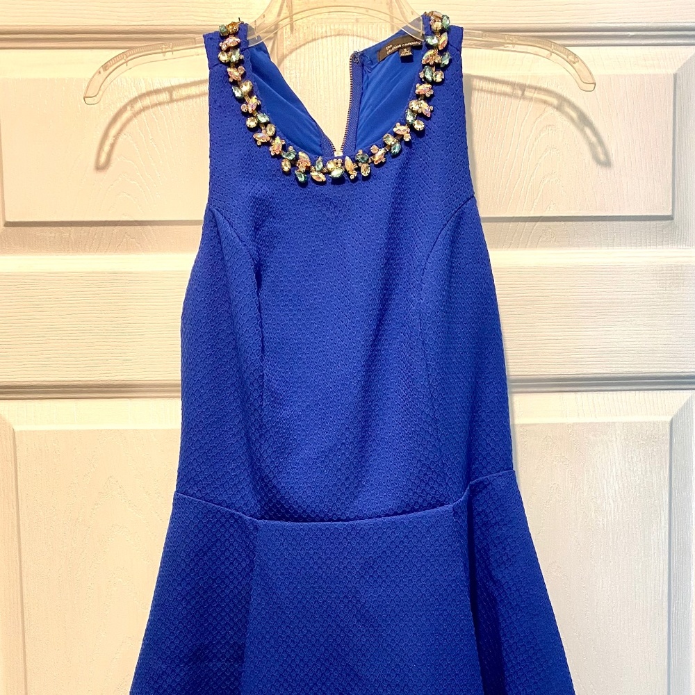 Royal blue dress with gemstones